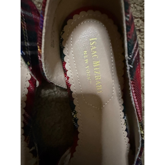 Women's Isaac Mizrahi Red Amaya d'Orsay Plaid Flats Size 7.5 - Picture 3 of 6